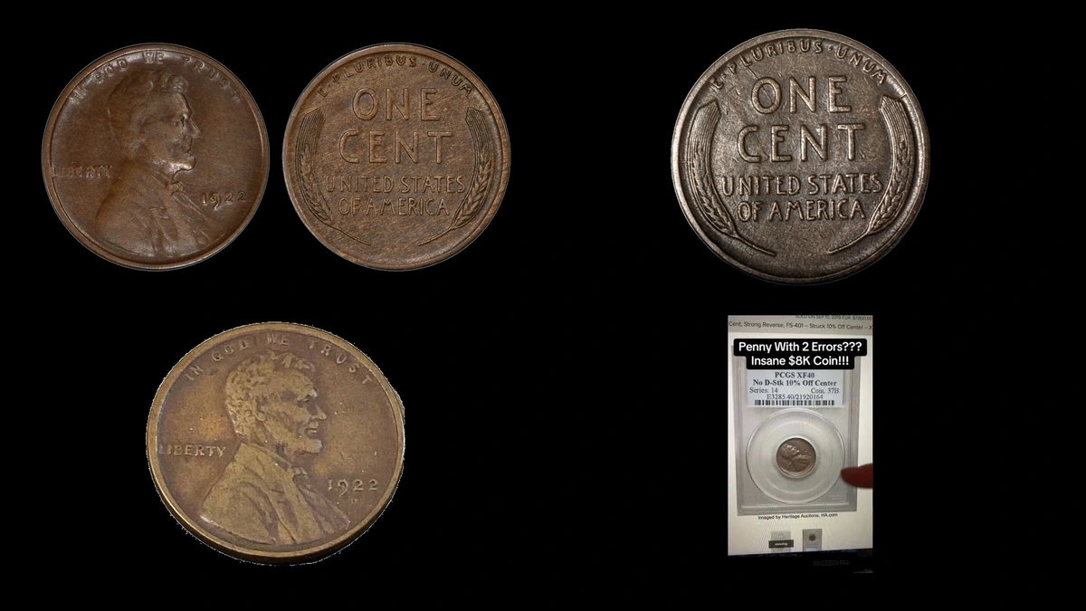 1922 Penny Errors — error coin photographs