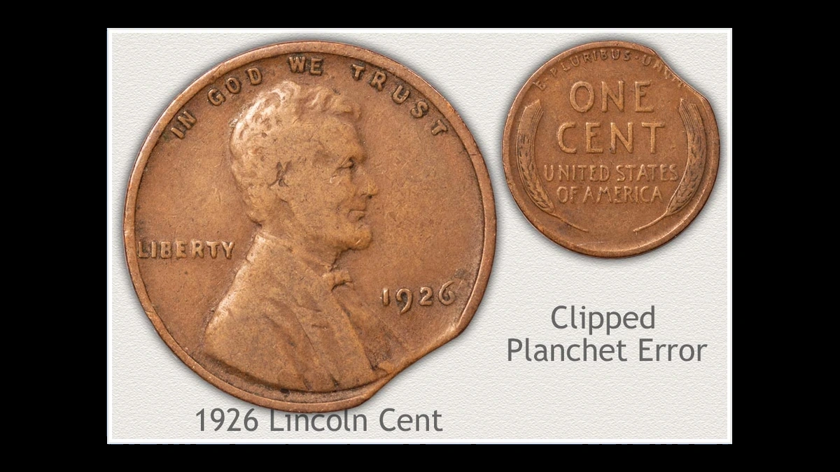 1926 Wheat Penny: Clipped Planchet