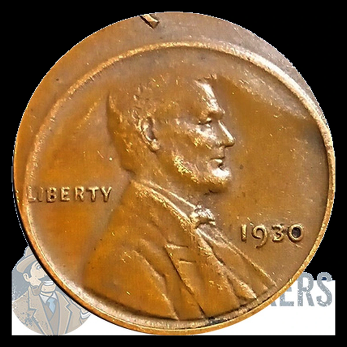 1930 Wheat Penny: Off-Center Strike