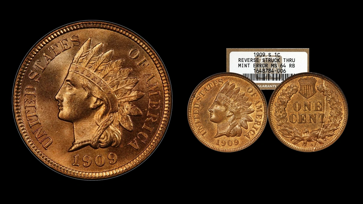 1909 Indian Head Penny Errors — error coin photographs