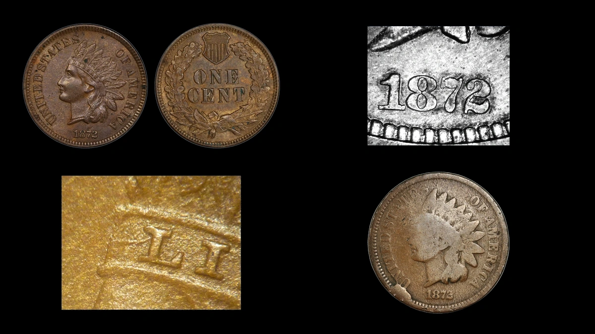 1872 Penny Errors — error coin photographs