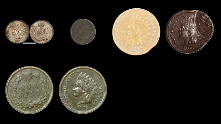 1876 Penny Errors — error coin photographs