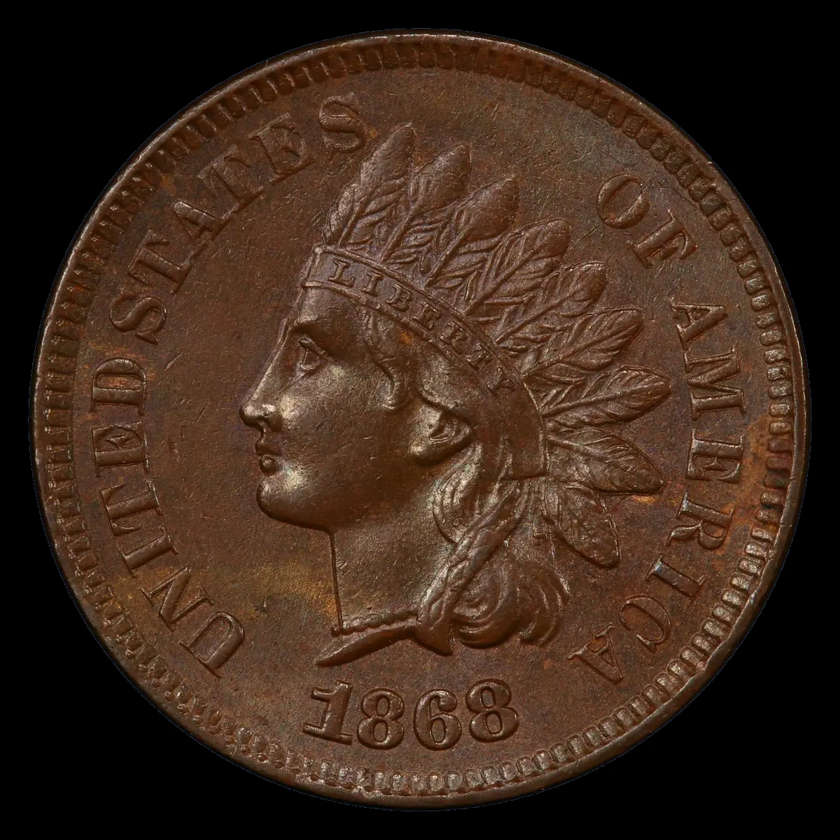 1868 Indian Head Penny: Doubled Die Obverse