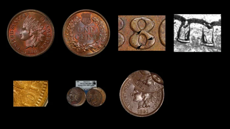 1880 Penny Errors — error coin photographs