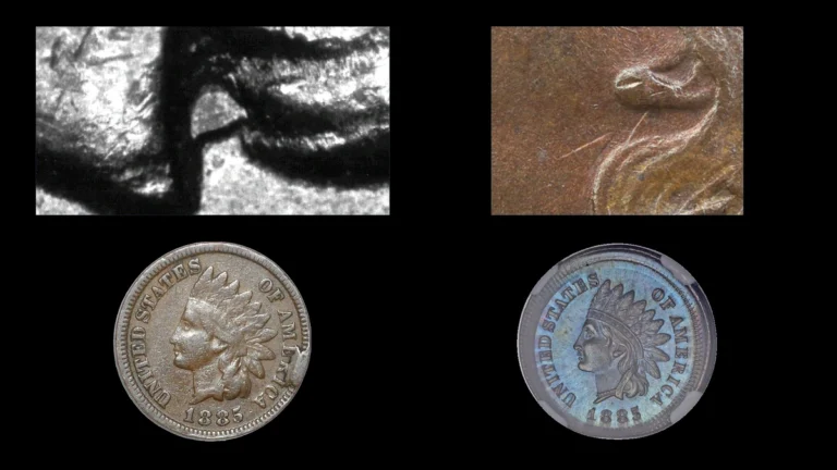 1885 Penny Errors — error coin photographs