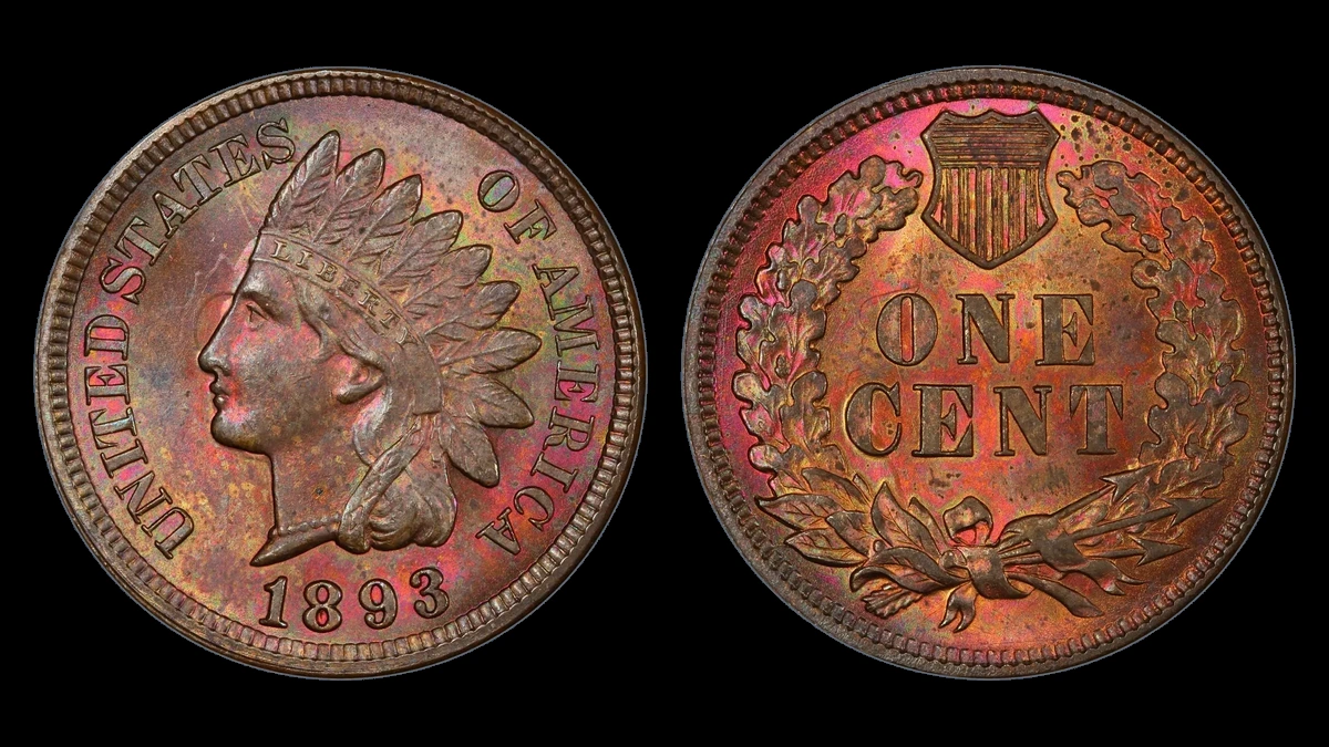 1893 Indian Head Penny: Repunched Date