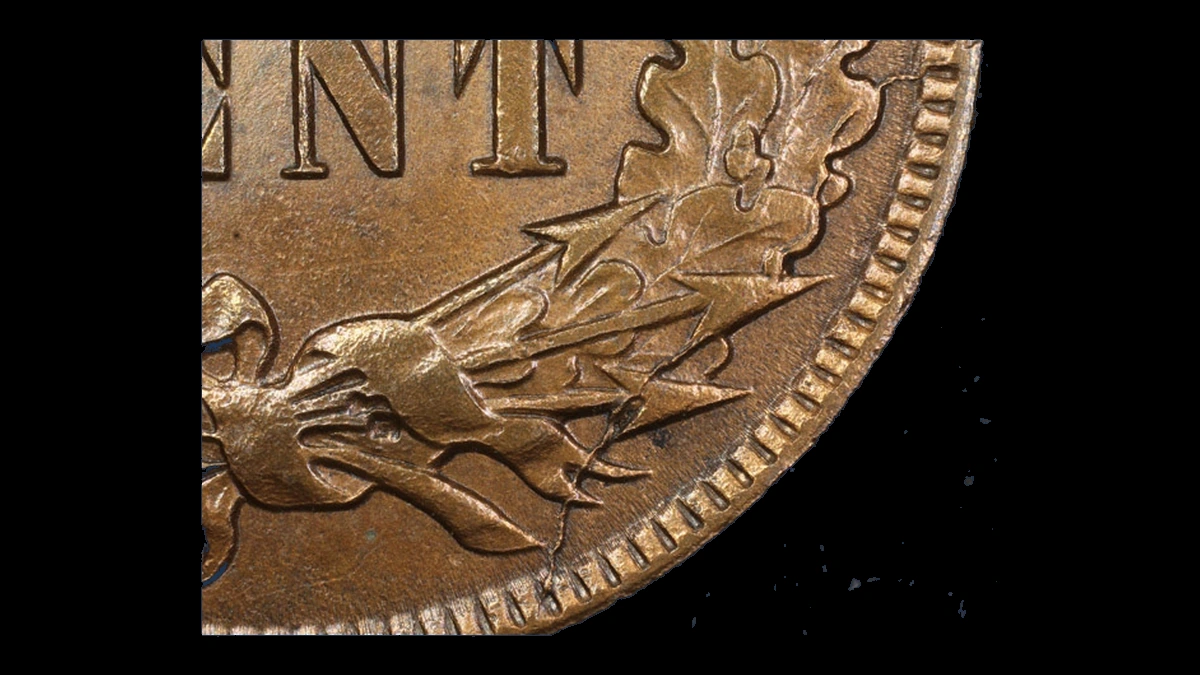 1893 Indian Head Penny: Die Crack