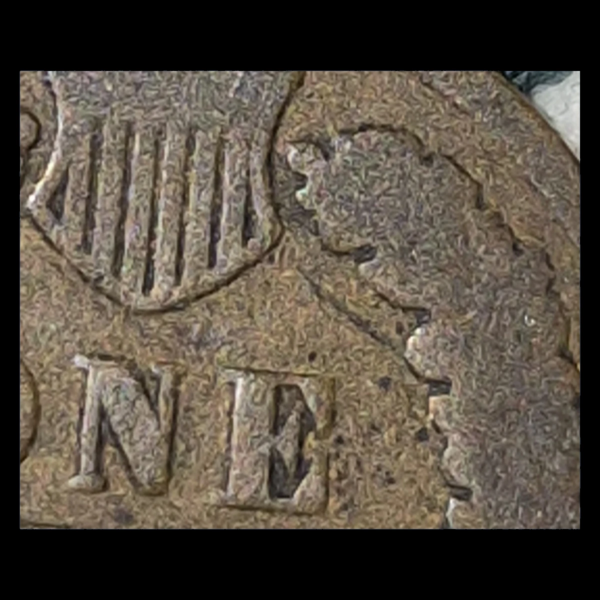 1893 Indian Cent: Struck Through
