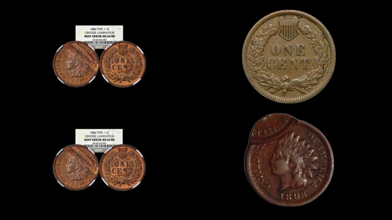 1886 Penny Errors — error coin photographs