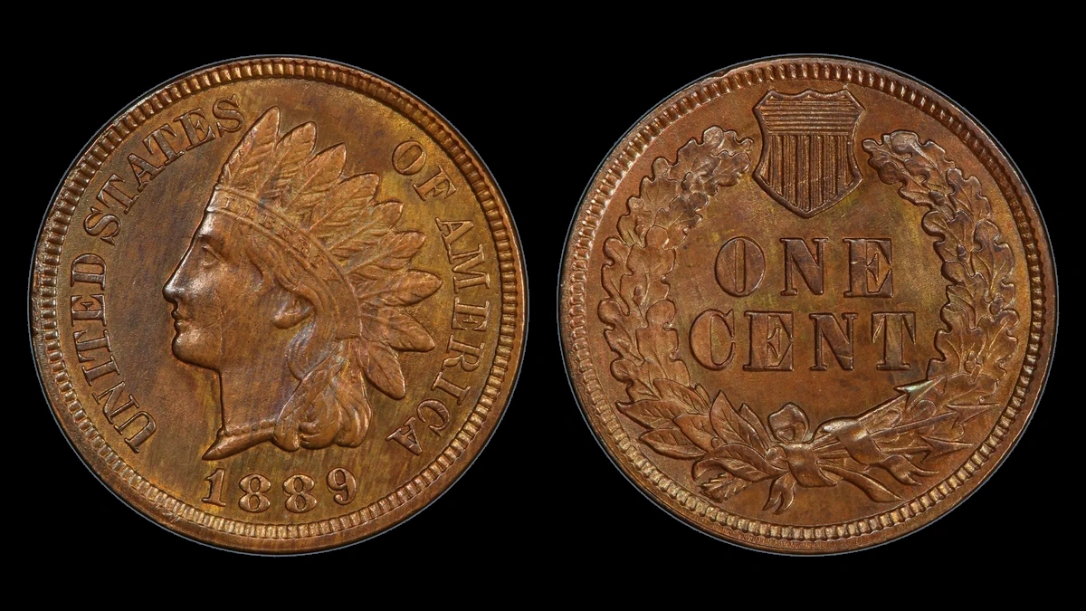 1889 Indian Head Penny: Repunched Date
