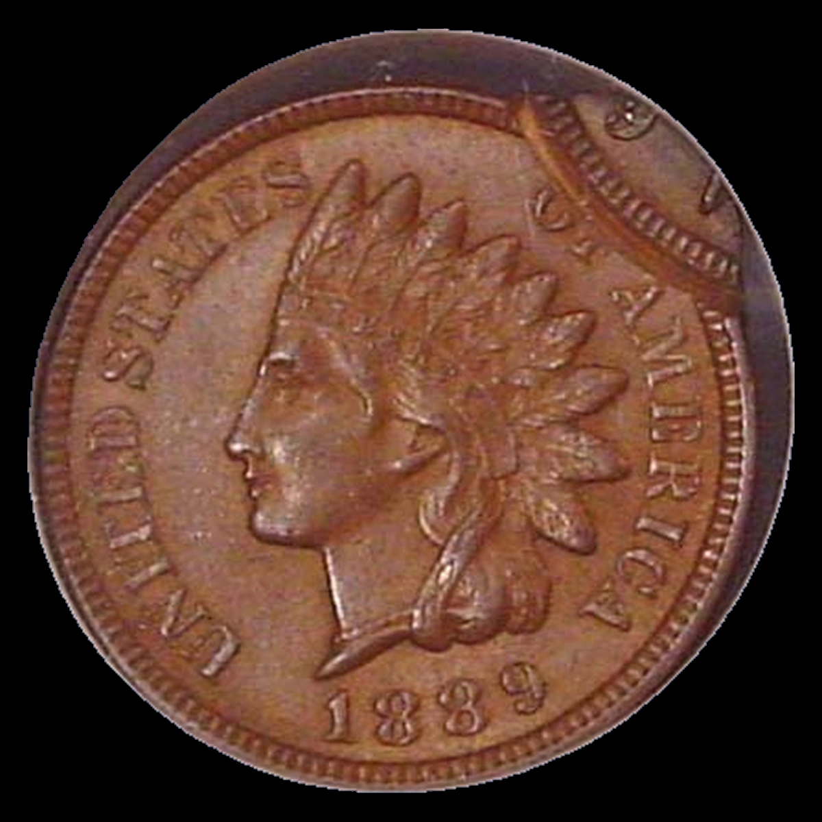 1889 Indian Head Penny: Off-Center Strike