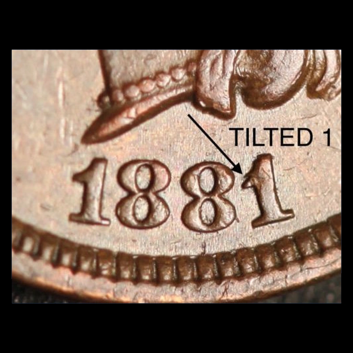 1881 Indian Head Penny: Repunched Date