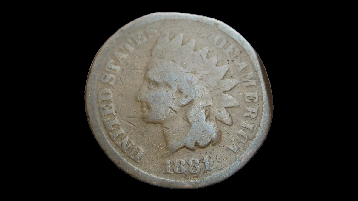 1881 Indian Cent: Clipped Planchet