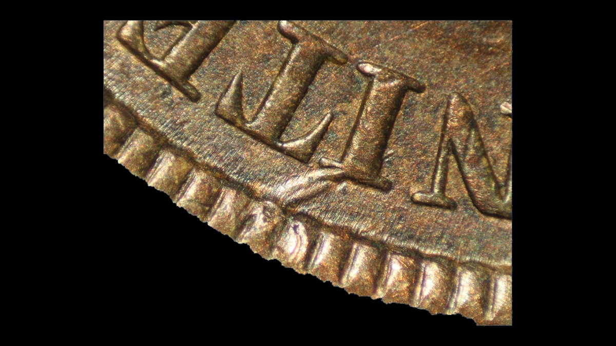 1897 Indian Head Penny: Die Gouge / Named Raised-Line Variety