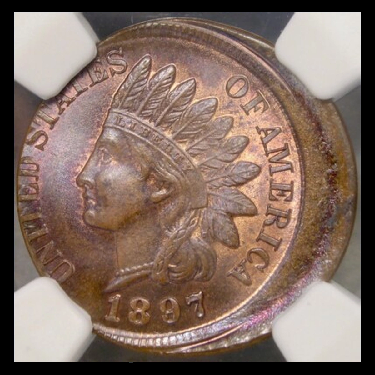 1897 Indian Head Penny: Off-Center Strike
