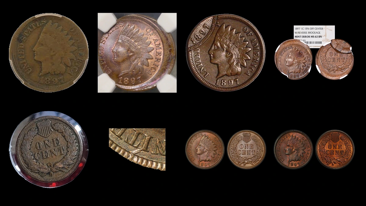 1897 Penny Errors — error coin photographs