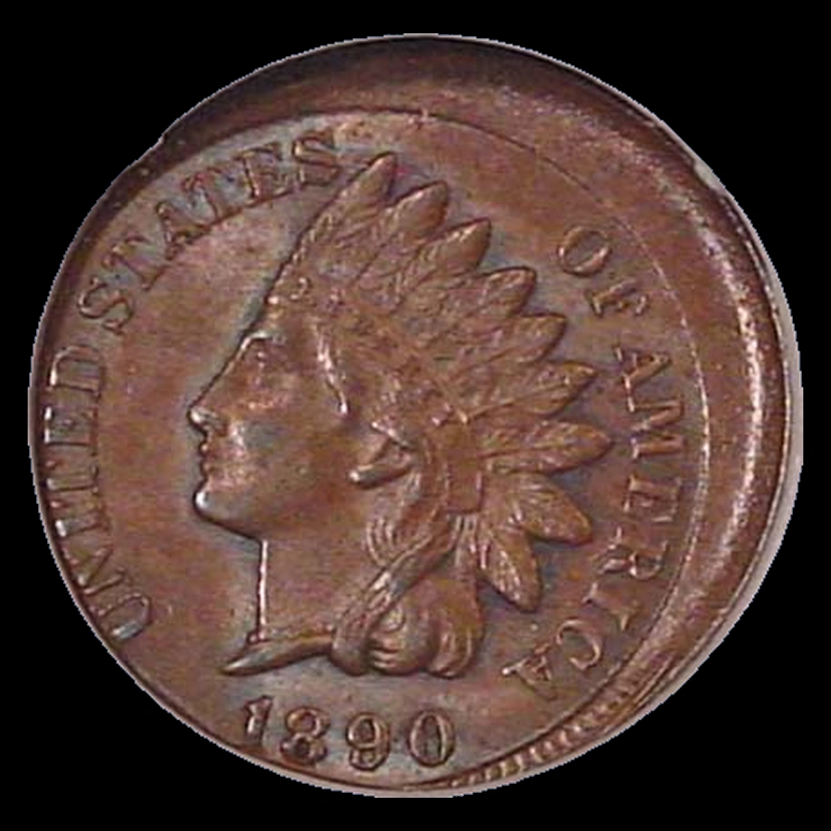 1890 Indian Cent: Off Center Strike