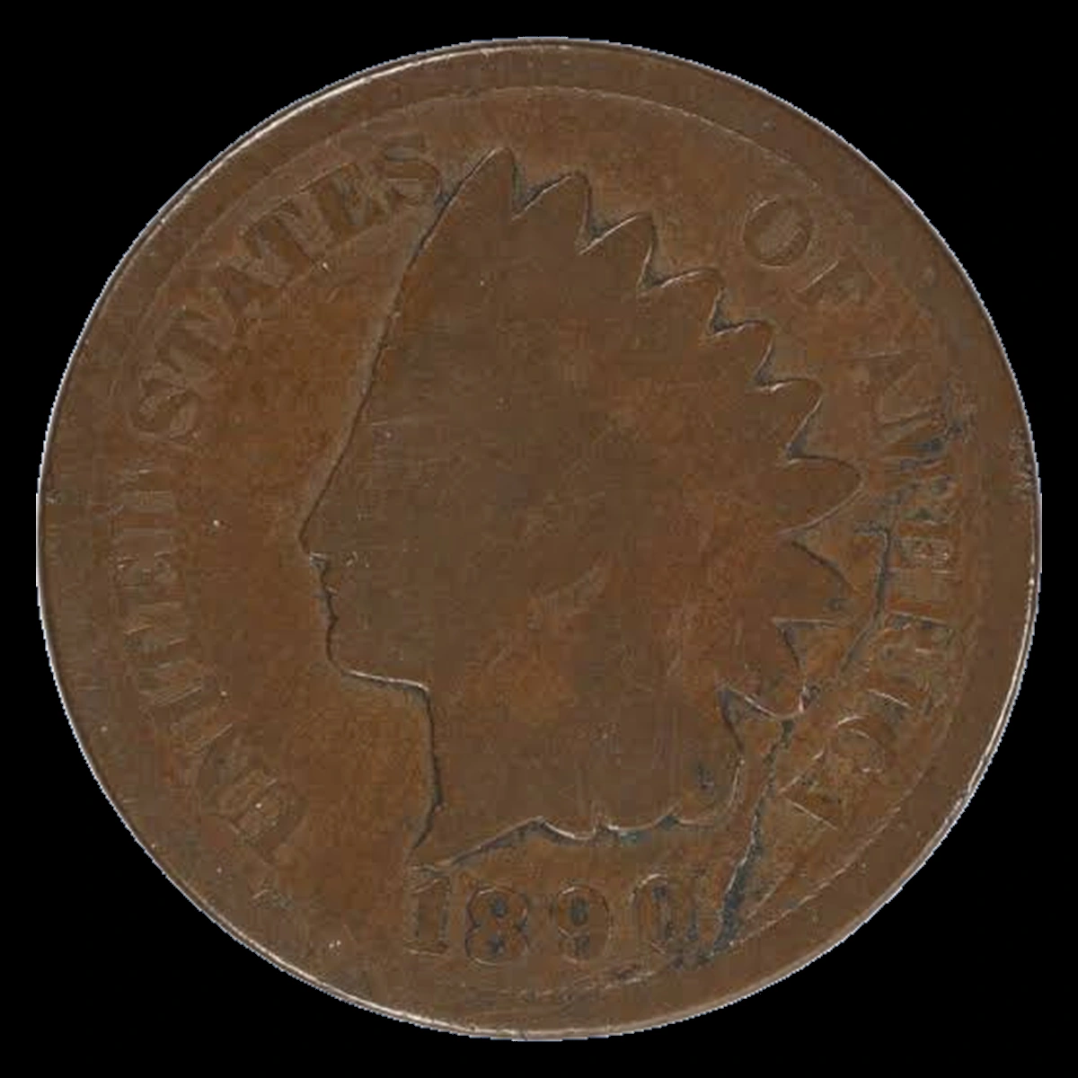 1890 Indian Cent: Lamination