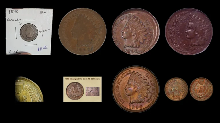1890 Penny Errors — error coin photographs