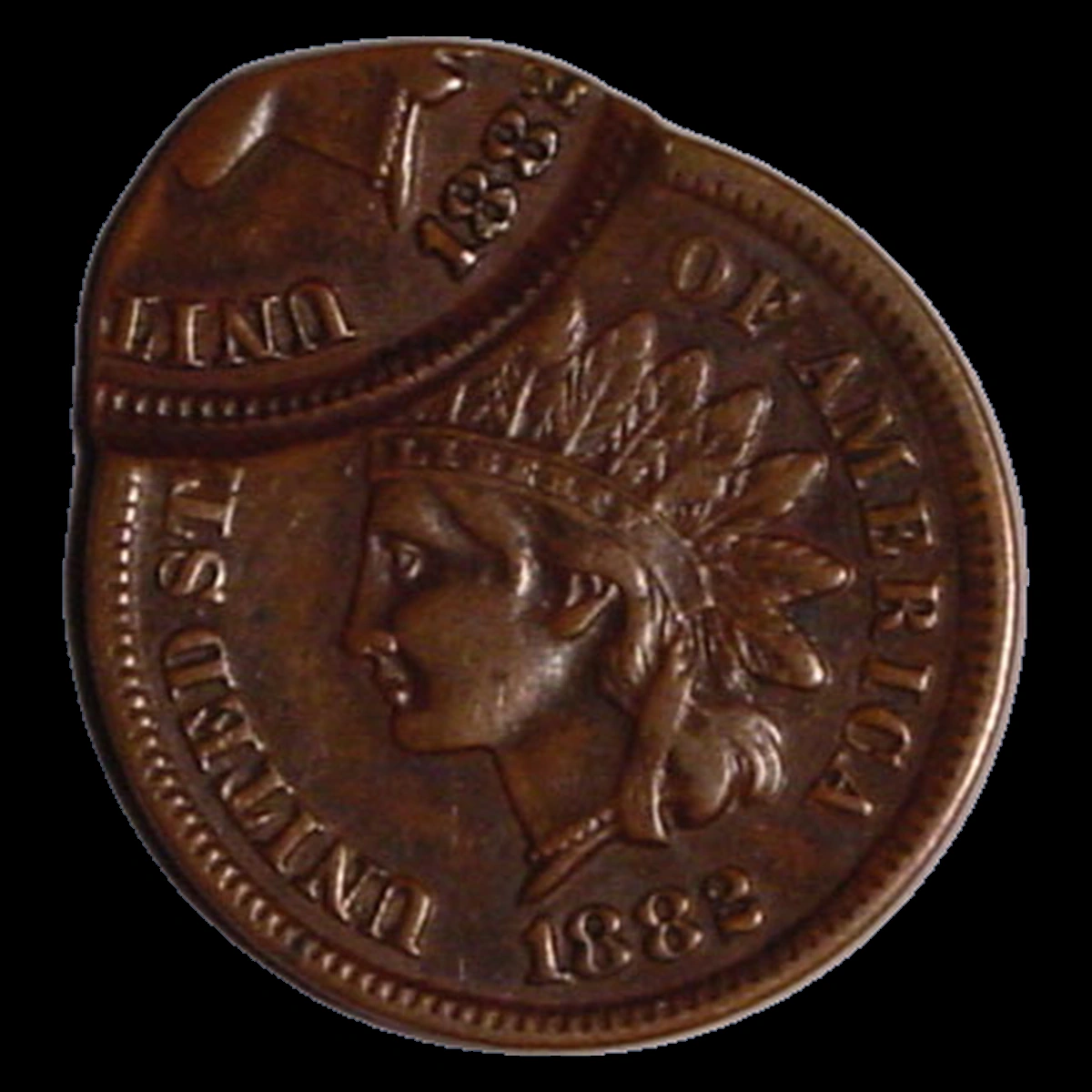 1882 Indian Cent: Off Center Strike