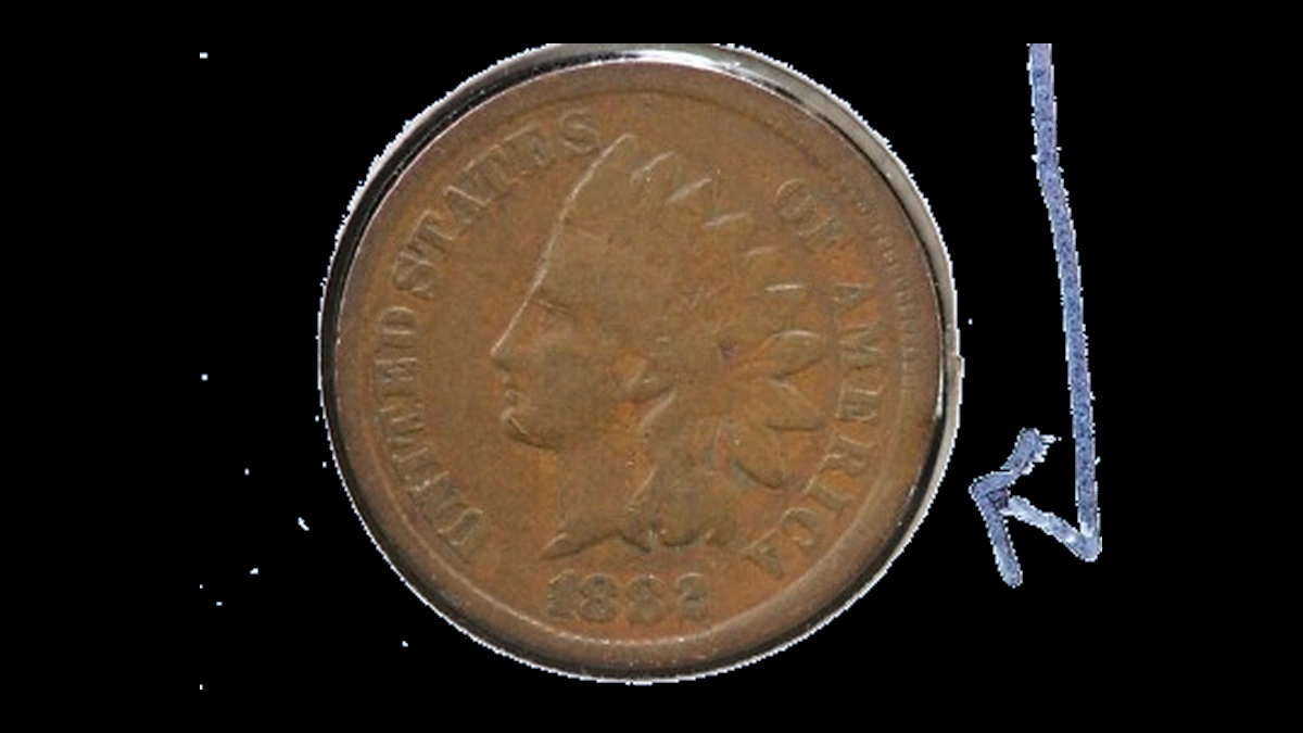1882 Indian Cent: Clipped Planchet