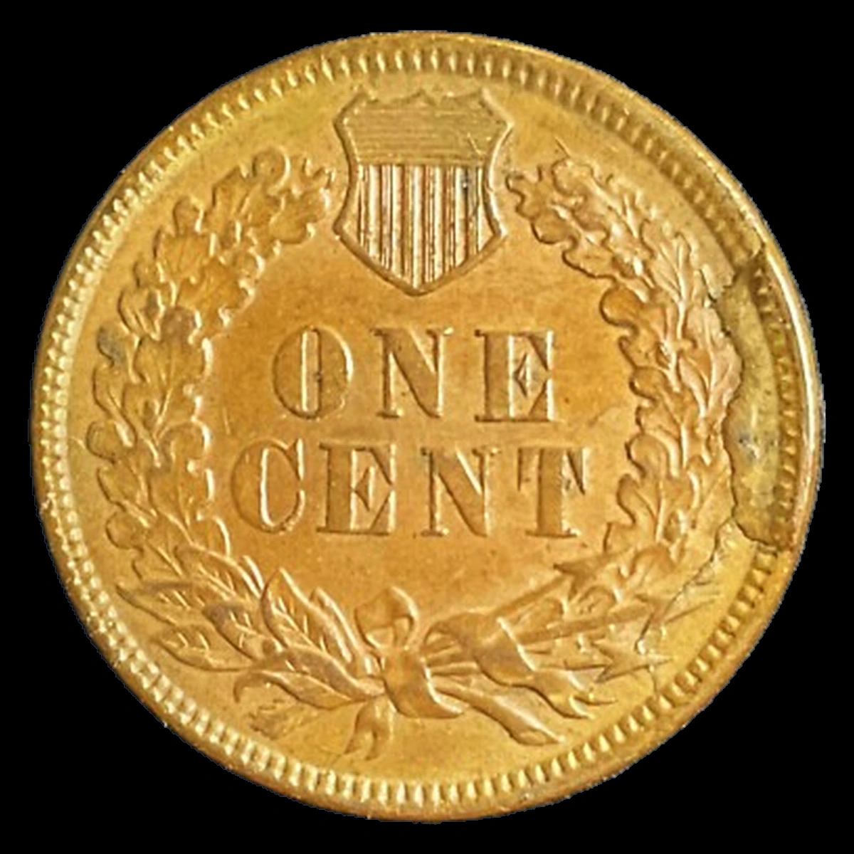 1882 Indian Head Penny: Die Break / Cud