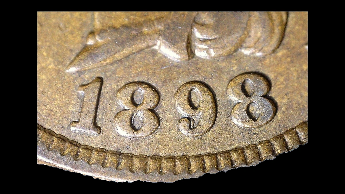 1898 Indian Head Penny: Repunched Date