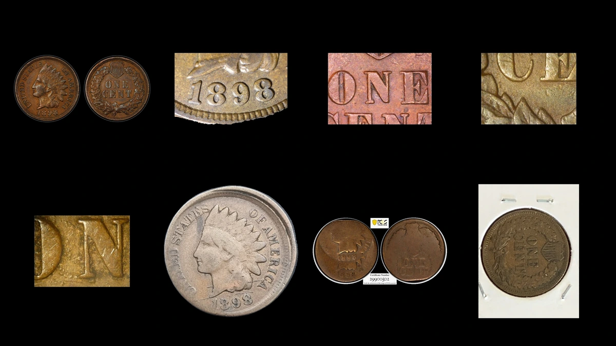1898 Penny Errors — error coin photographs