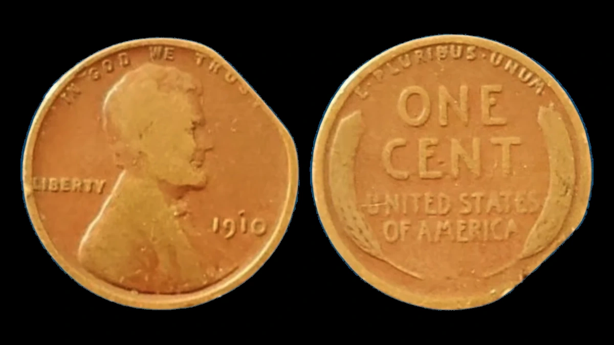 1910 Lincoln Cent (Wheat Reverse): Clipped Planchet