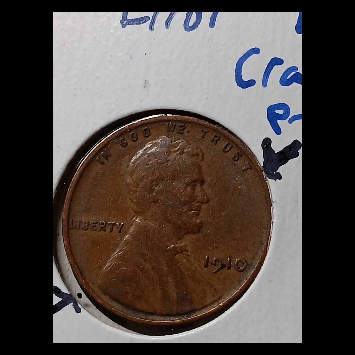 1910 Wheat Penny: Die Crack / Die Chip