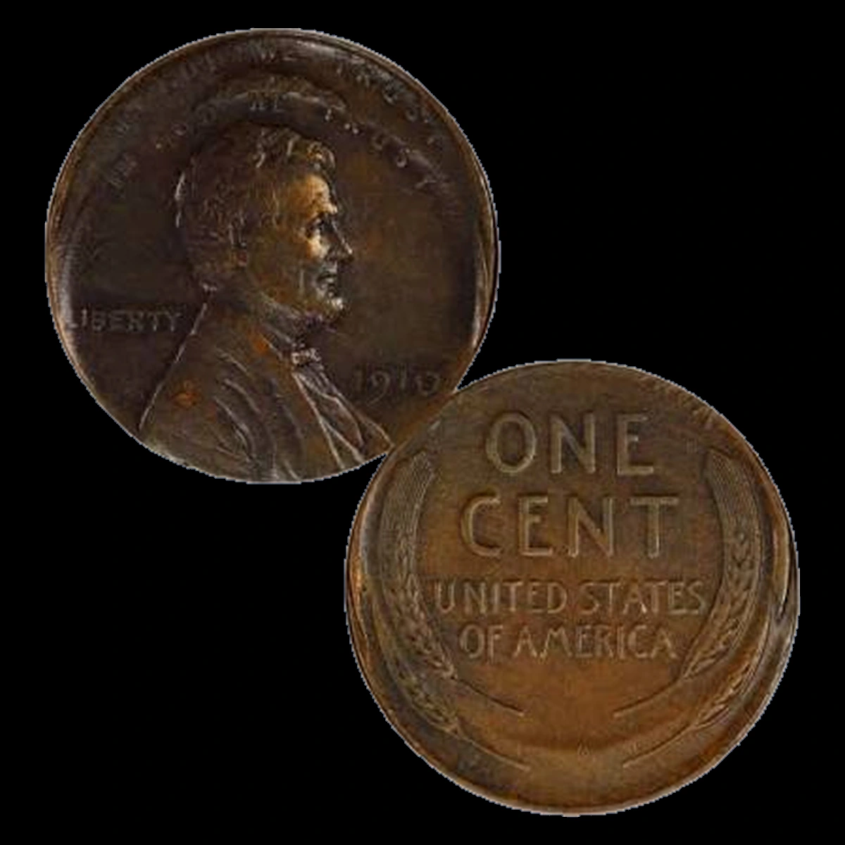 1910 Lincoln Cent (Wheat Reverse): Multiple Strike