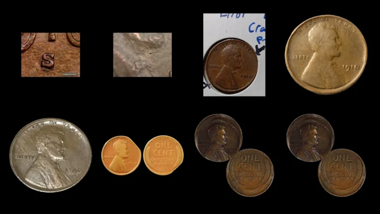 1910 Penny Errors — error coin photographs