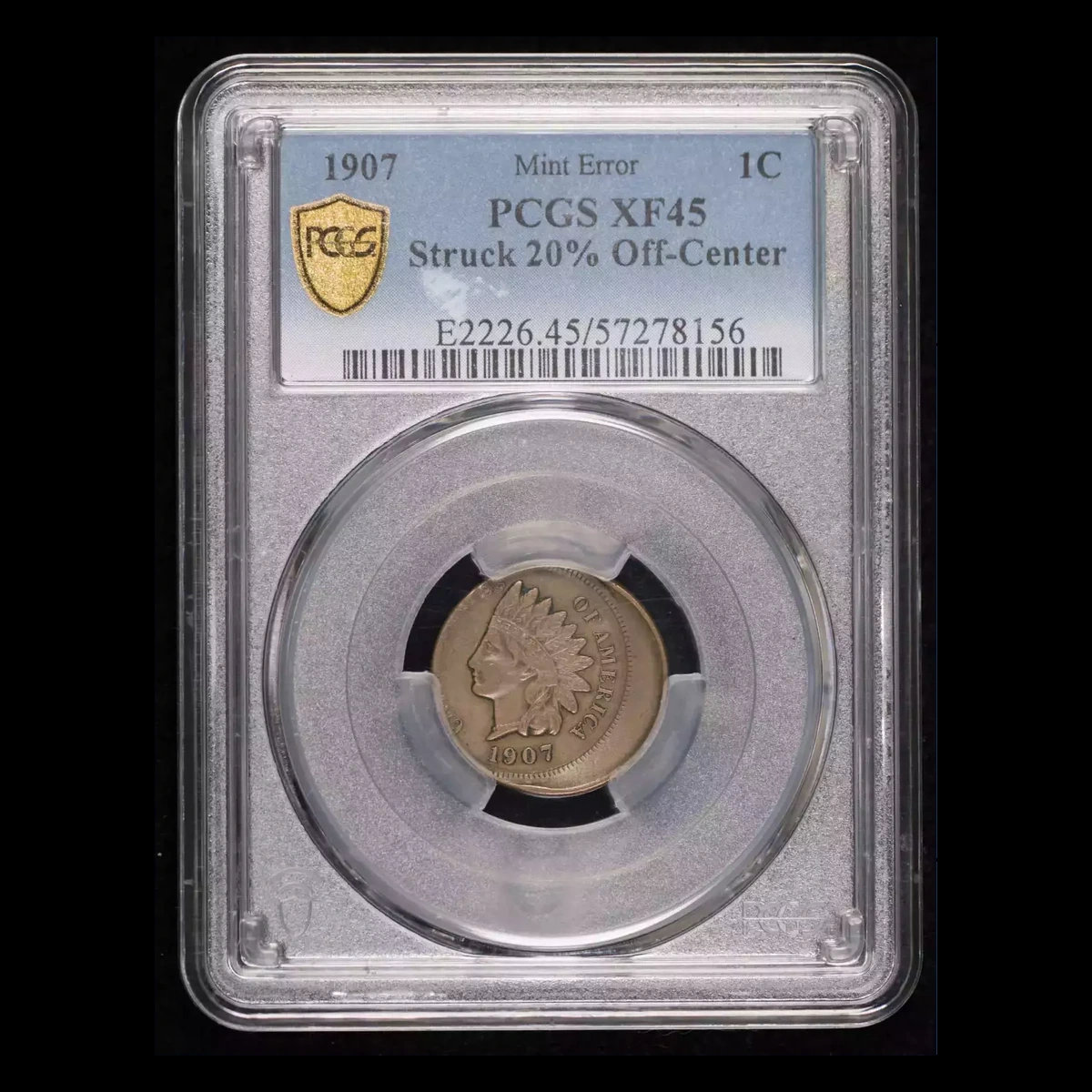 1907 Indian Head Penny: Off-Center Strike