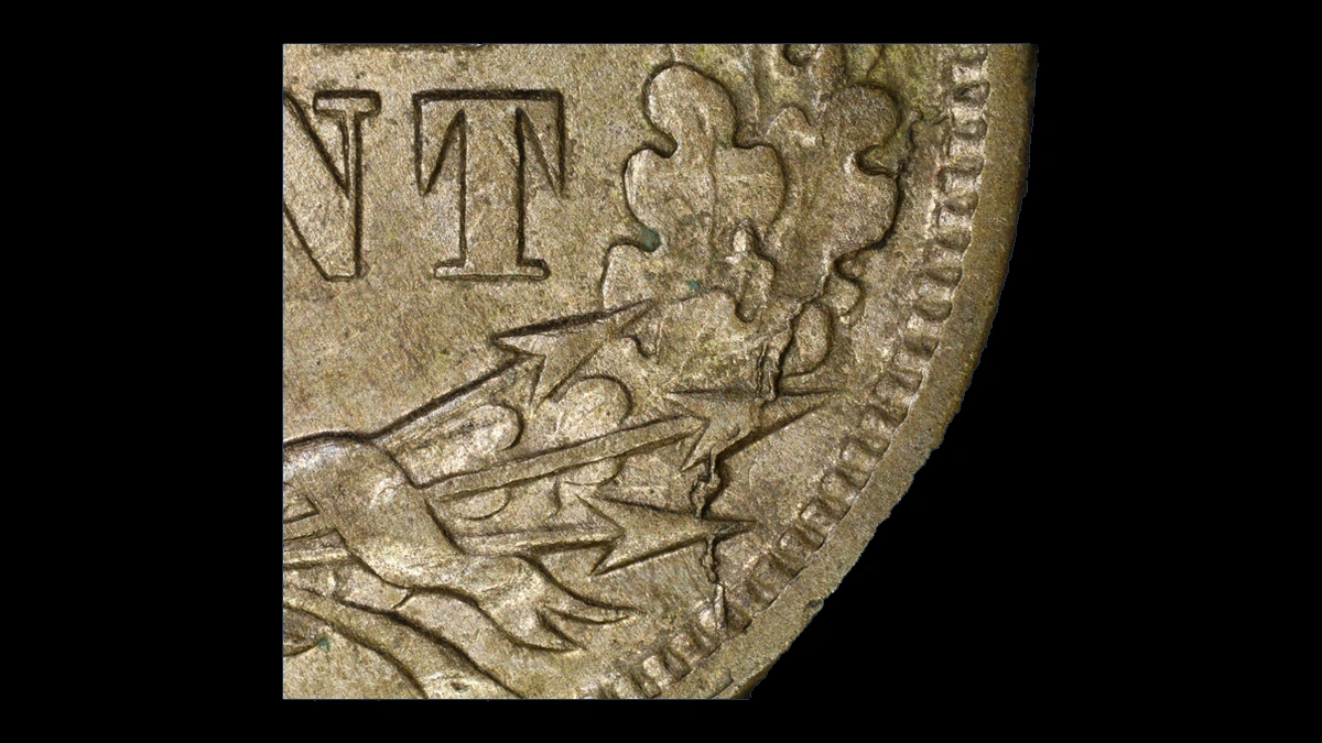 1860 Indian Head Penny: Die Crack