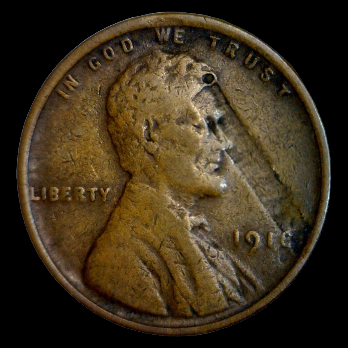 1918 Wheat Penny: Lamination / Split Planchet