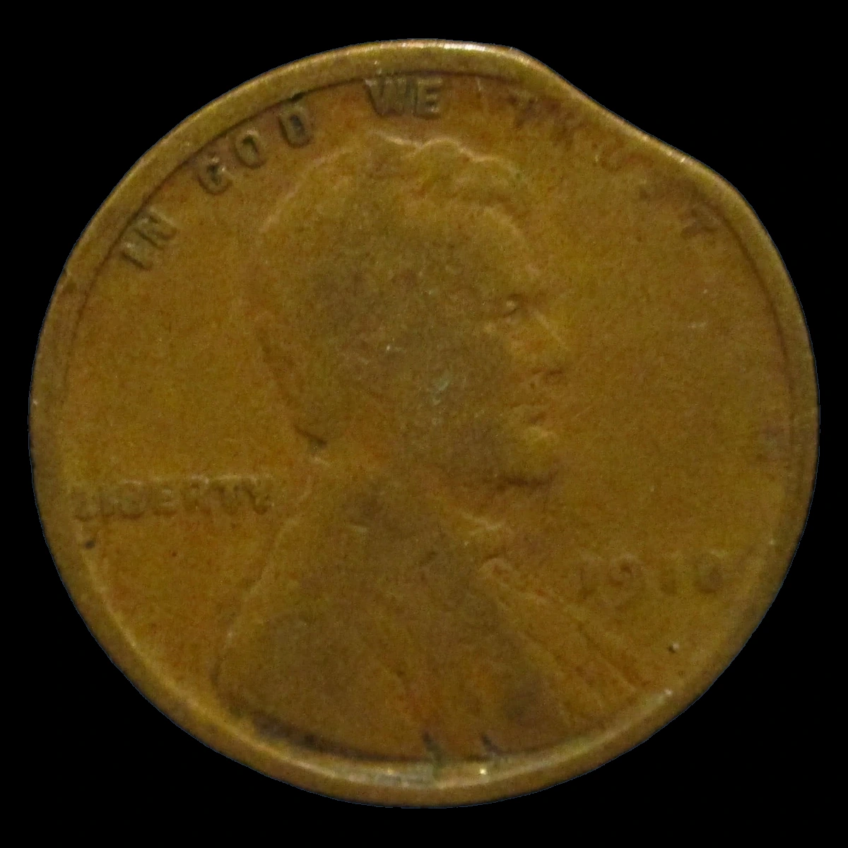 1918 Wheat Penny: Clipped Planchet