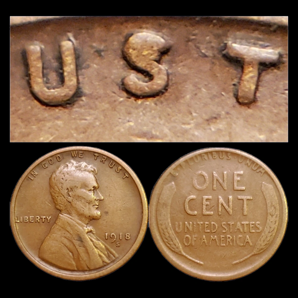 1918 Wheat Penny: Die Crack / Die Chip