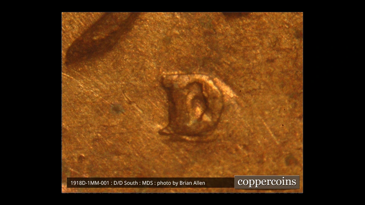 1918 Wheat Penny: Repunched Mintmark