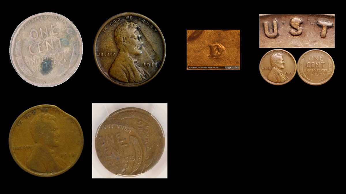 1918 Penny Errors — error coin photographs