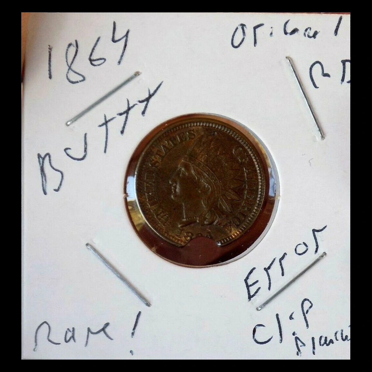 1864 Indian Head Penny: Clipped Planchet