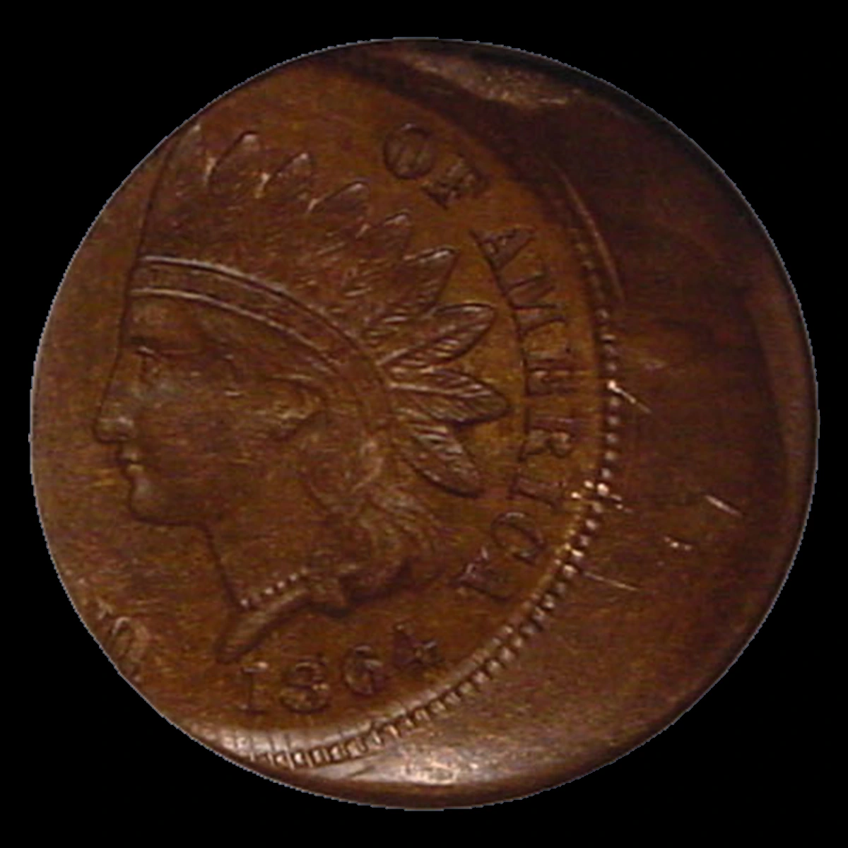 1864 Indian Cent: Planchet Flaw