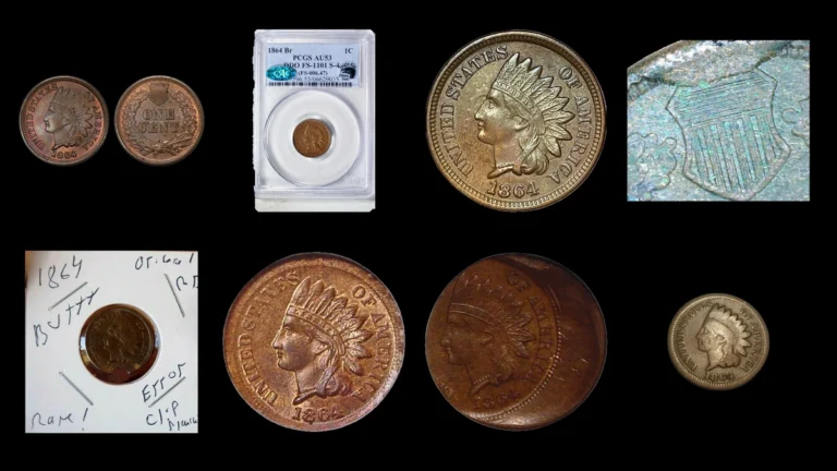 1864 Penny Errors — error coin photographs