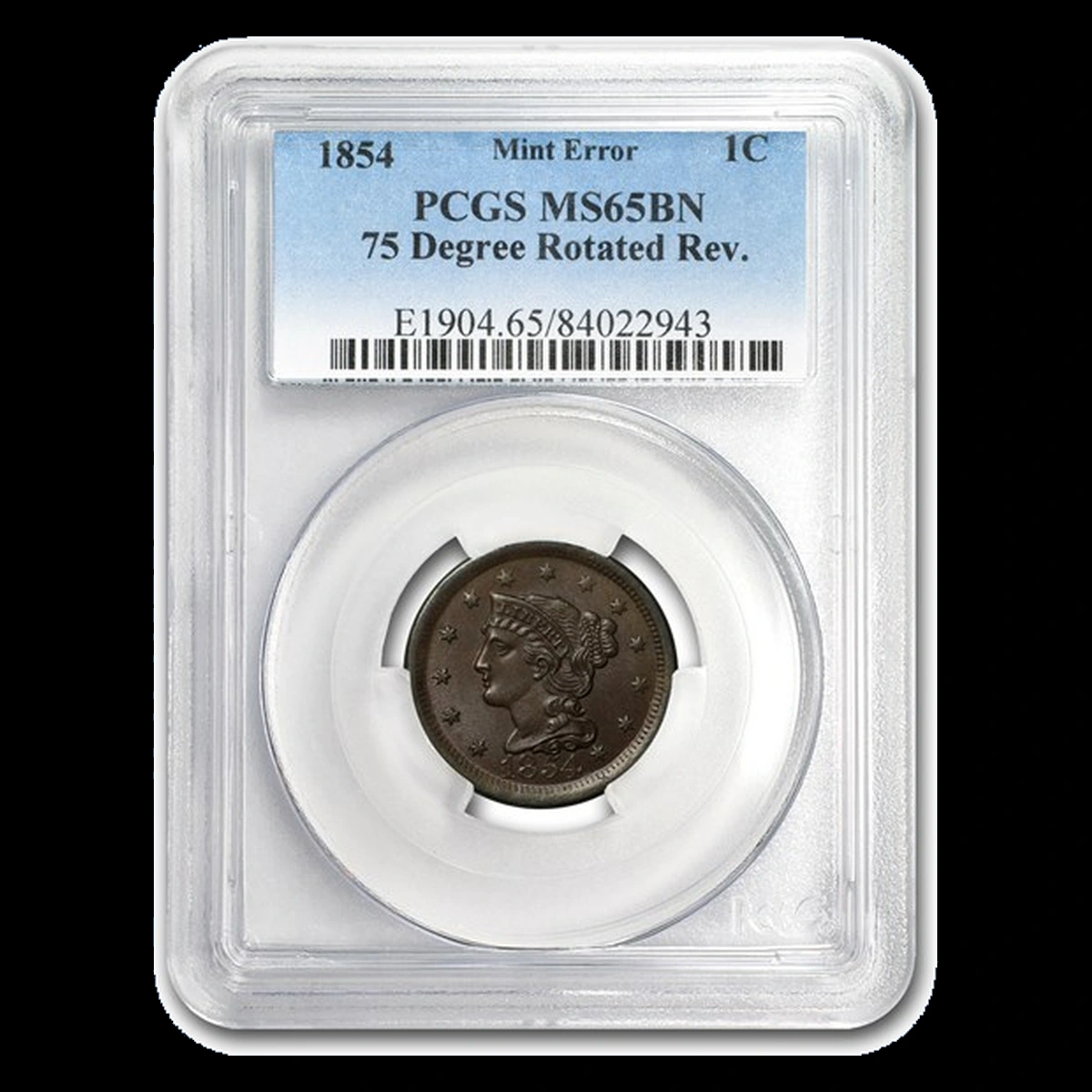 1854 Braided Hair Cent: Rotated Dies