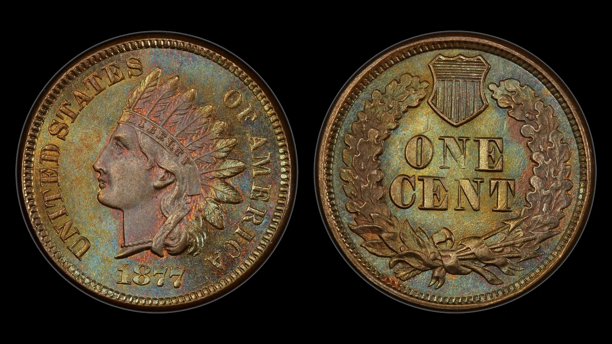 1877 Indian Cent, obverse and reverse
