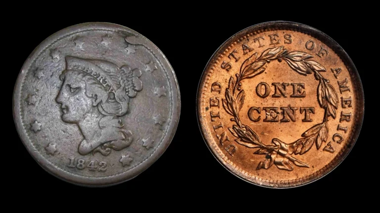 1842 Penny Errors — error coin photographs