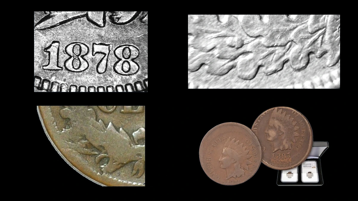 1878 Penny Errors — error coin photographs