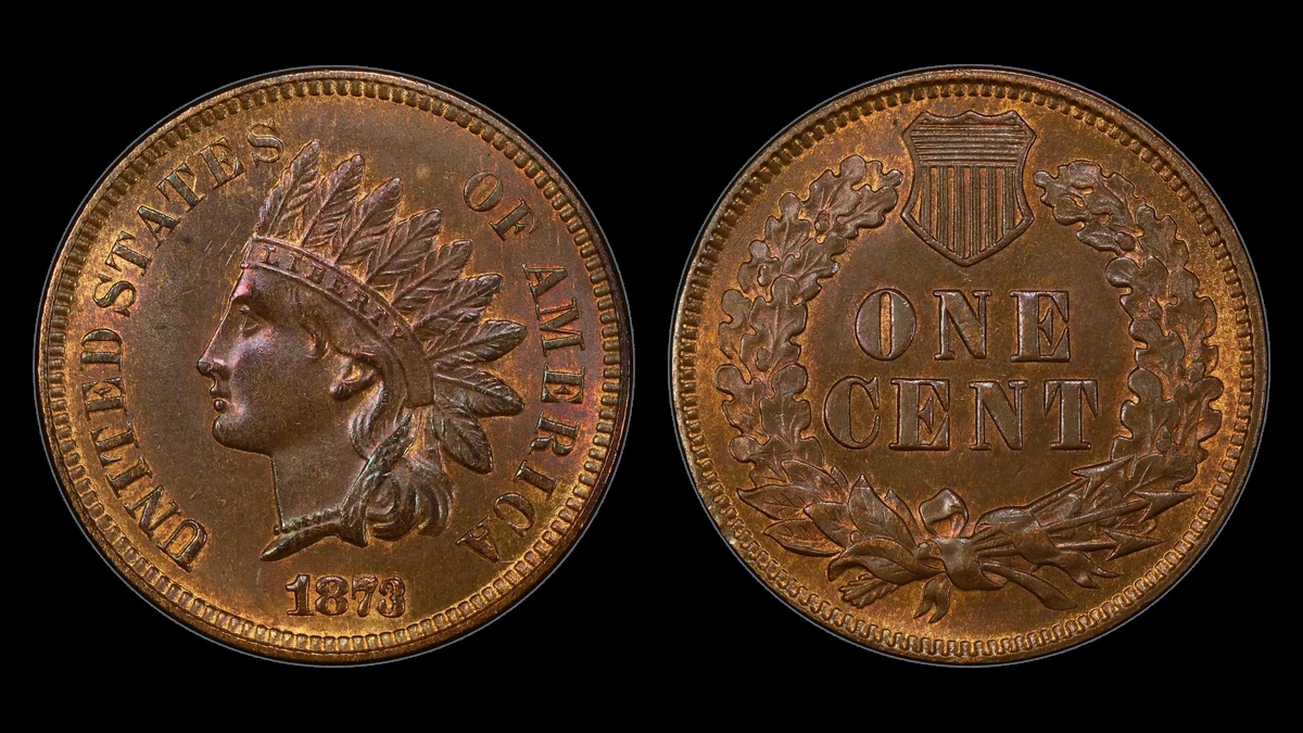 1873 Indian Head Penny: Repunched Date