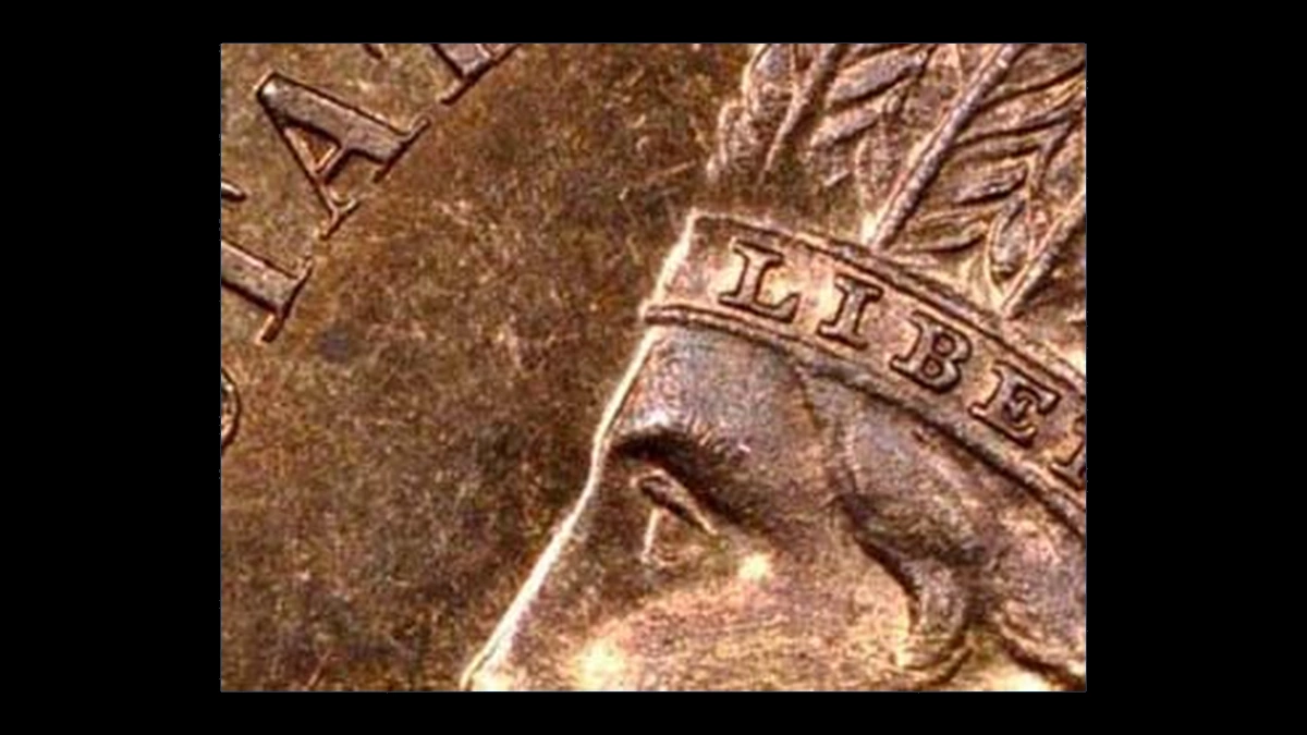 1873 Indian Cent: Overpolished Die