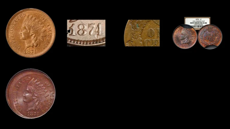 1874 Penny Errors — error coin photographs