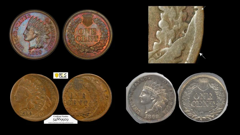 1869 Penny Errors — error coin photographs